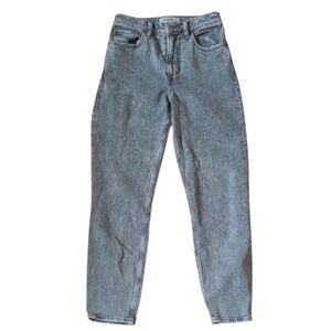 SZ25 Abercrombie & Fitch The Mom High Rise Heathered Grey Jeans